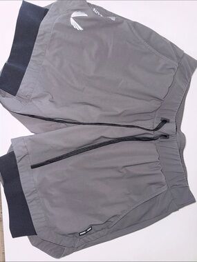 ASRV Men's Athletic Shorts in Gray with Black Trim